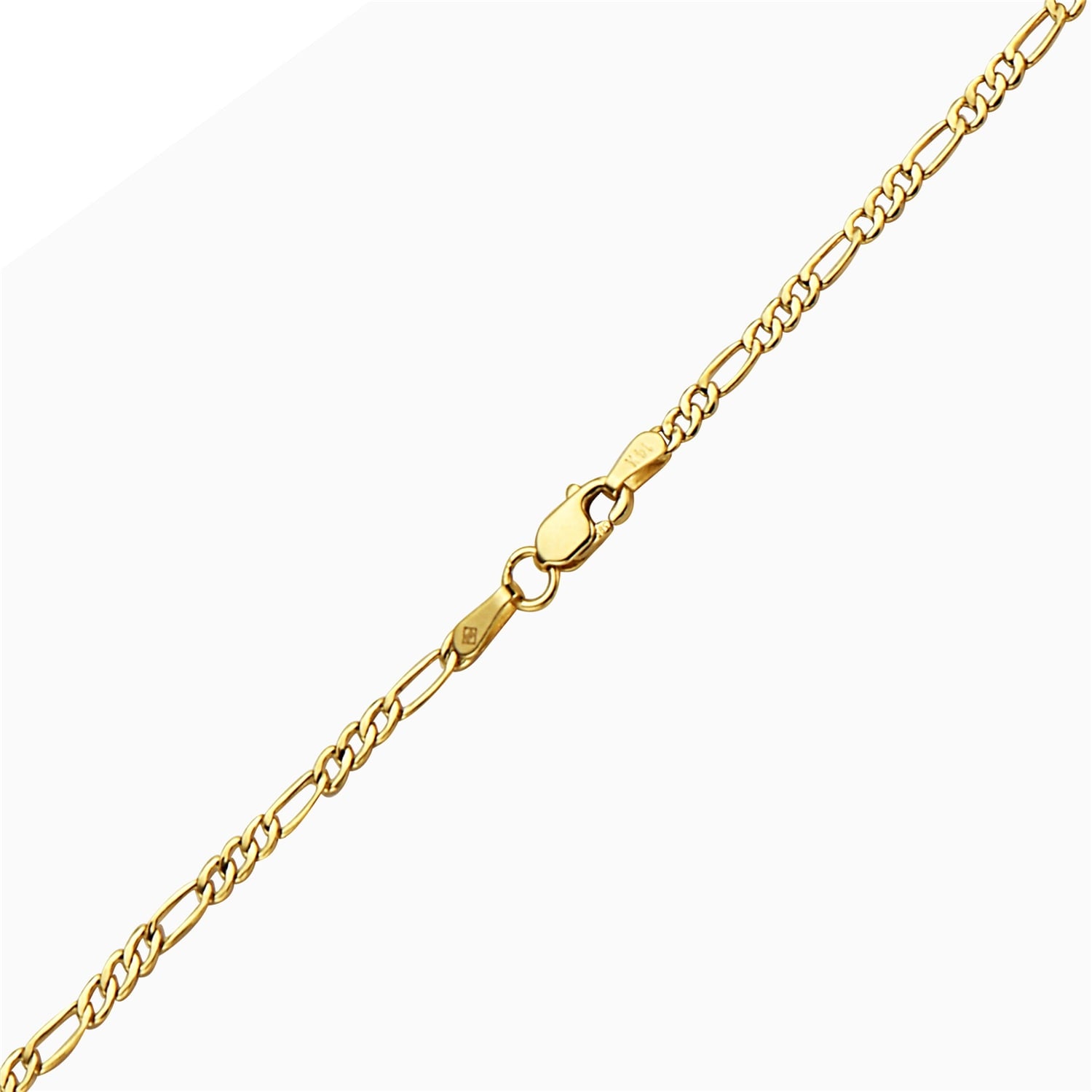 Pori Jewelers 14K Solid Gold 2.5MM Figaro Chain Necklace