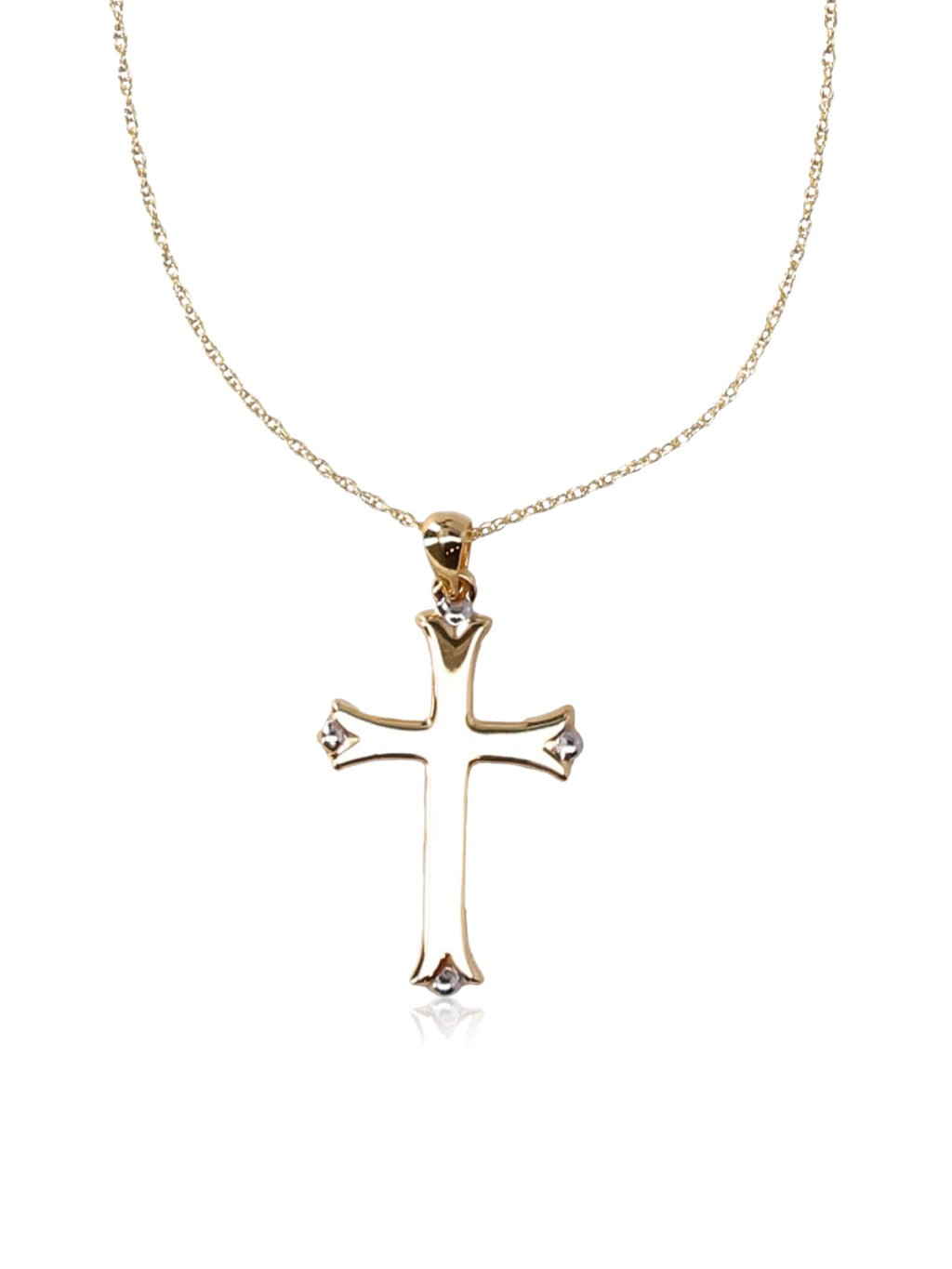 Brilliance Fine- Women's Sterling Silver 14KT Gold Plated Cross Pendant Necklace