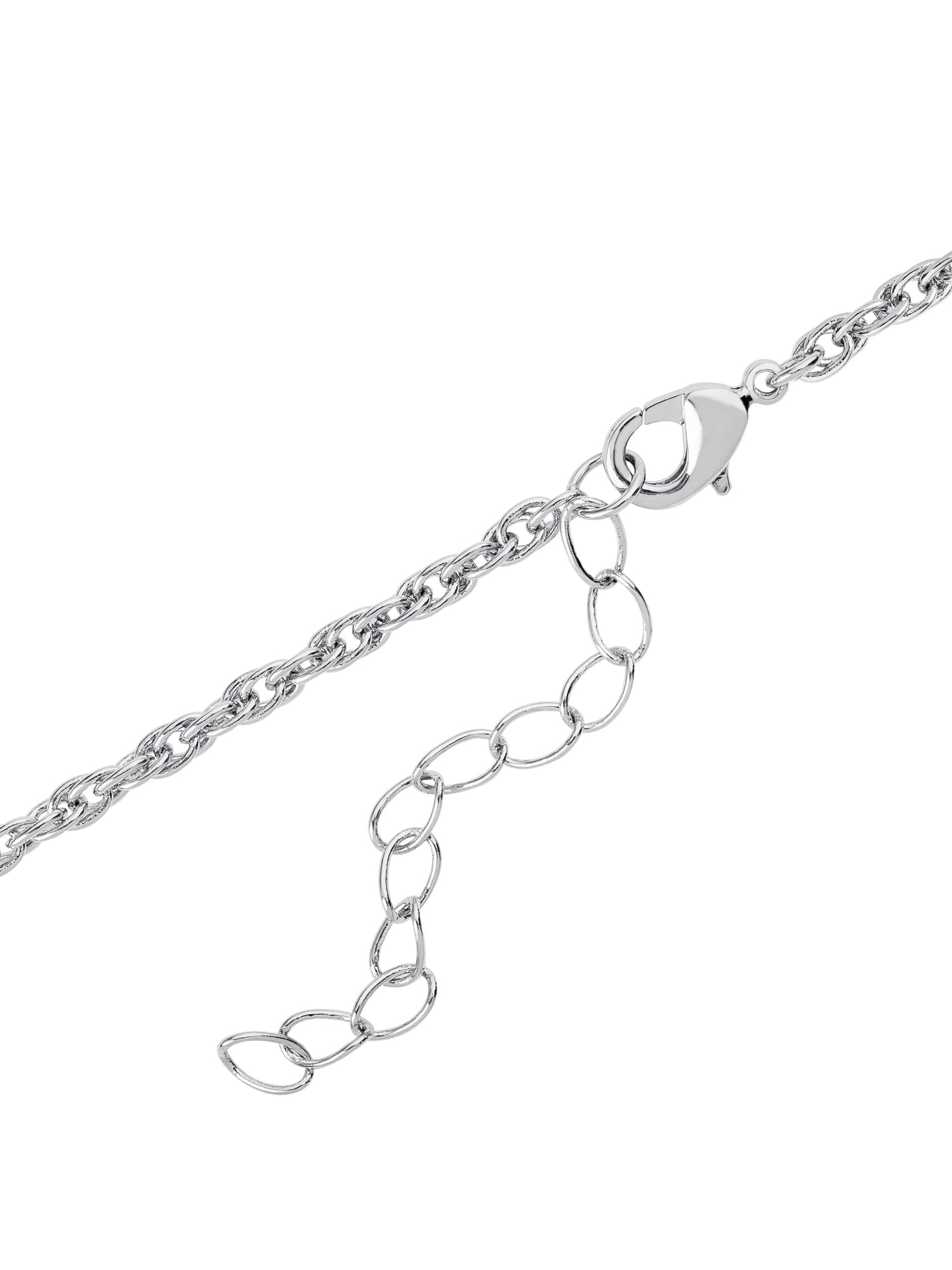 Believe by Brilliance Women's Sterling Silver and Cubic Zirconia Leaves Cluster Statement Necklace, 18"+ 2"