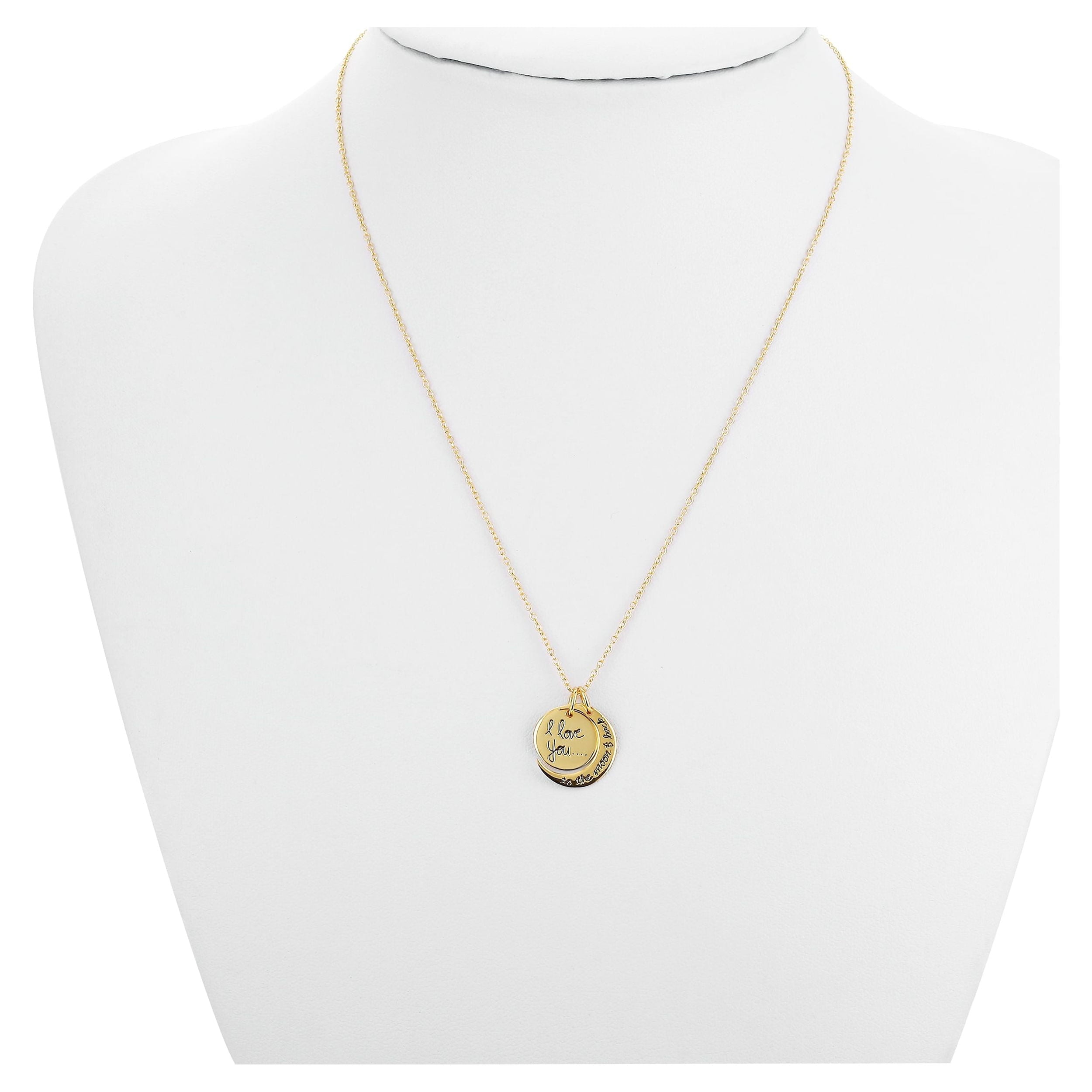 Believe by Brilliance Women's Gold Plated "I Love You to the Moon & Back" Necklace