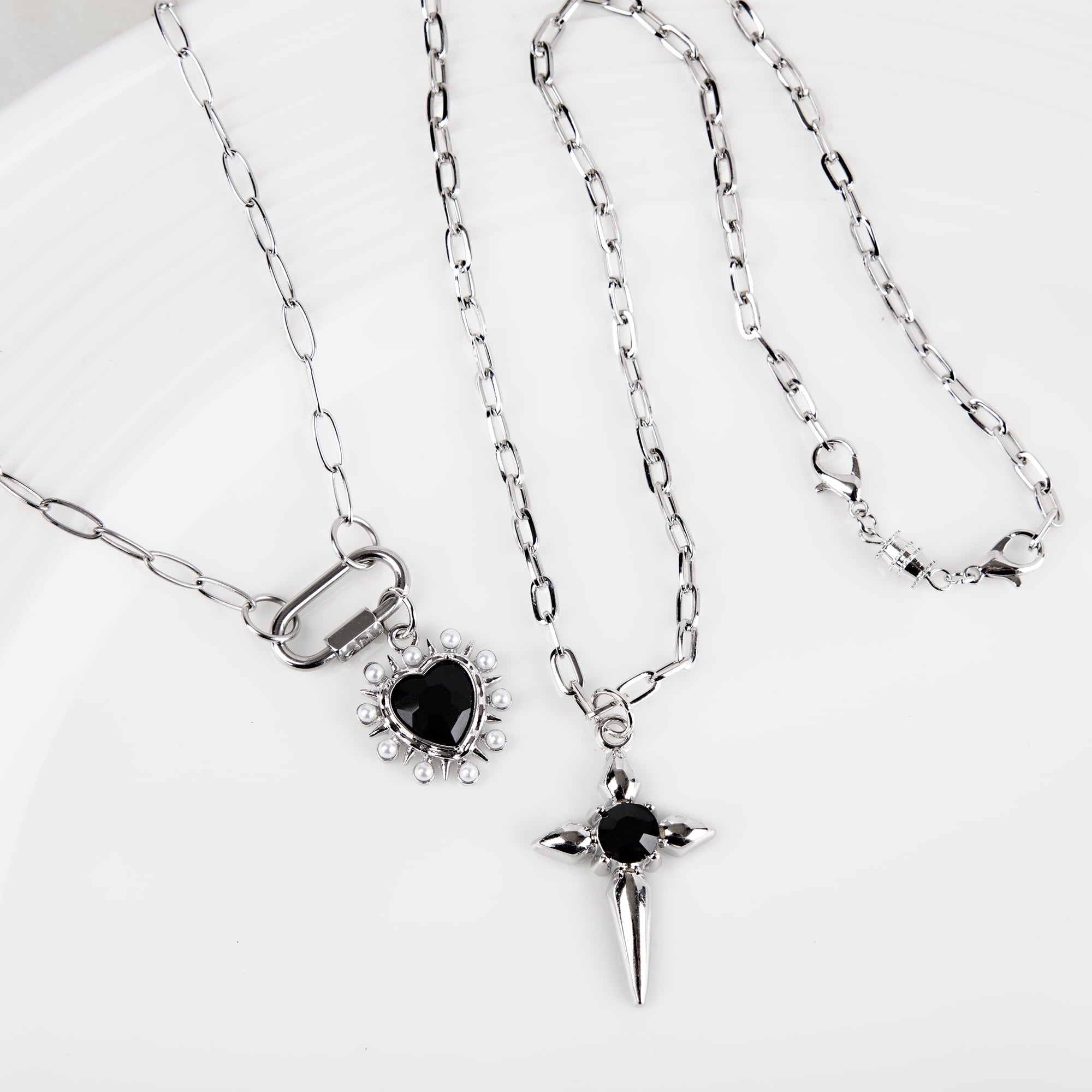 Cousin DIY Silver Paperclip Chain with Carabiner Pendant, 18"+3" Extender, Metal, Adult, 69995781