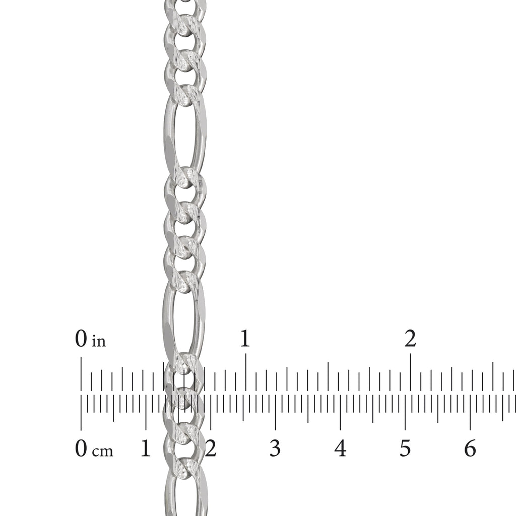 Brilliance Fine Jewelry Sterling Silver Figaro Necklace, 22 in, 3+1 Chain Pattern