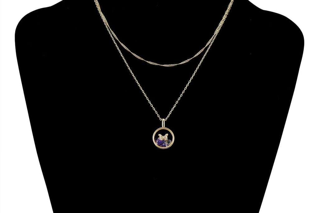 Believe by Brilliance Crystal and Cubic Zirconia Round Shaker Necklaces in 14KT Gold Flash Plated